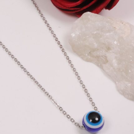 Silver Chain With Evil Eye Stone