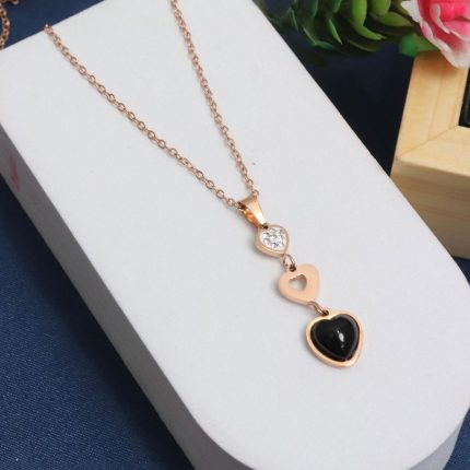 Double Heart Pendant Chain